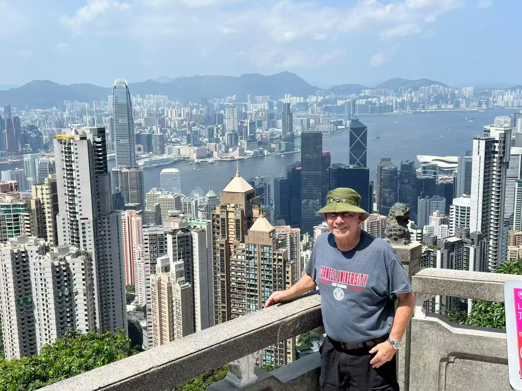 Above Hong Kong harbor — travelers from our China travel family